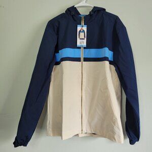 Weatherproof Jacket Men's Large Blue and Tan Long Sleeve Water Resistant NWT